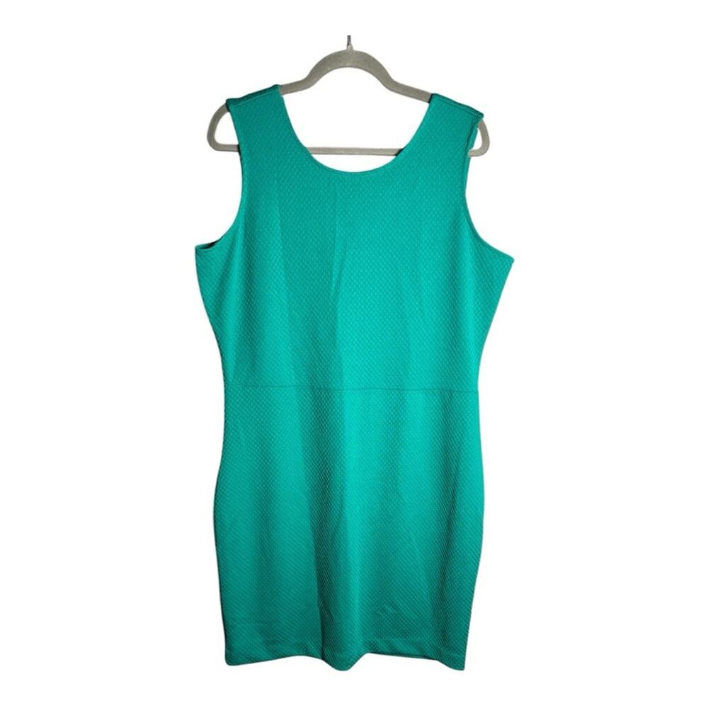 Metaphor Teal Sleeveless Dress Zippered Back & V Back XL